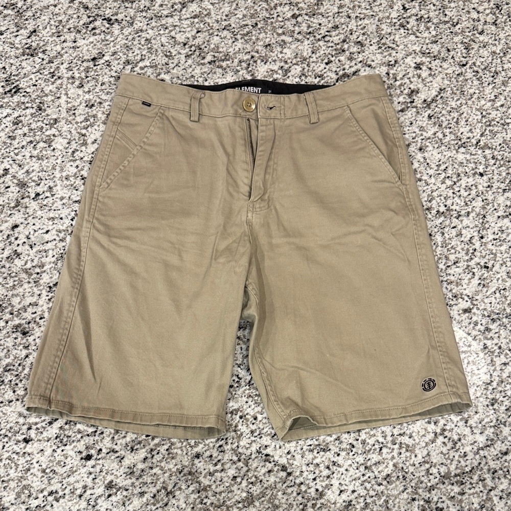 Element Men's Tan Flat Front Shorts